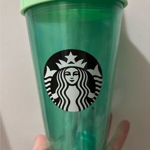 NWOT Starbucks Green 16 oz. Tumbler w/Straw & Topper